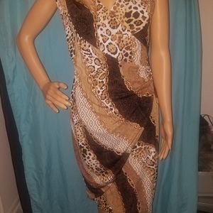 Caché Leopard midi dress